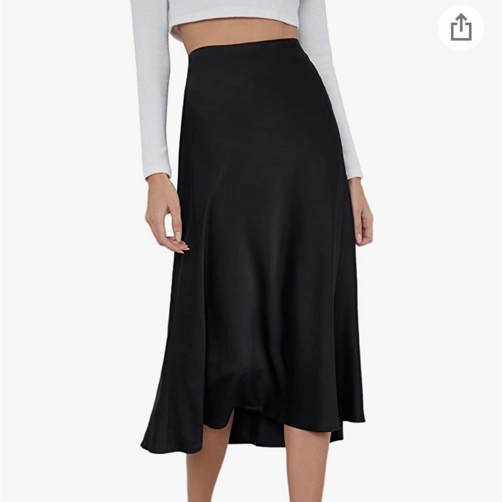 High waisted a line midi skirt